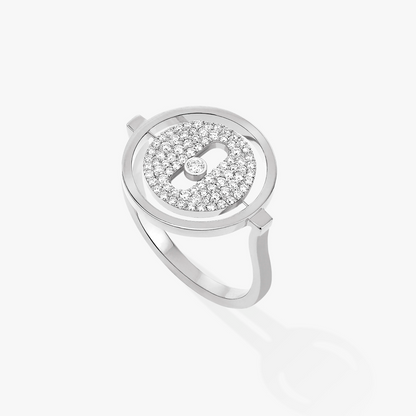 [LUXE]LUCKY MOVE PAVED SILVER DIAMOND RING