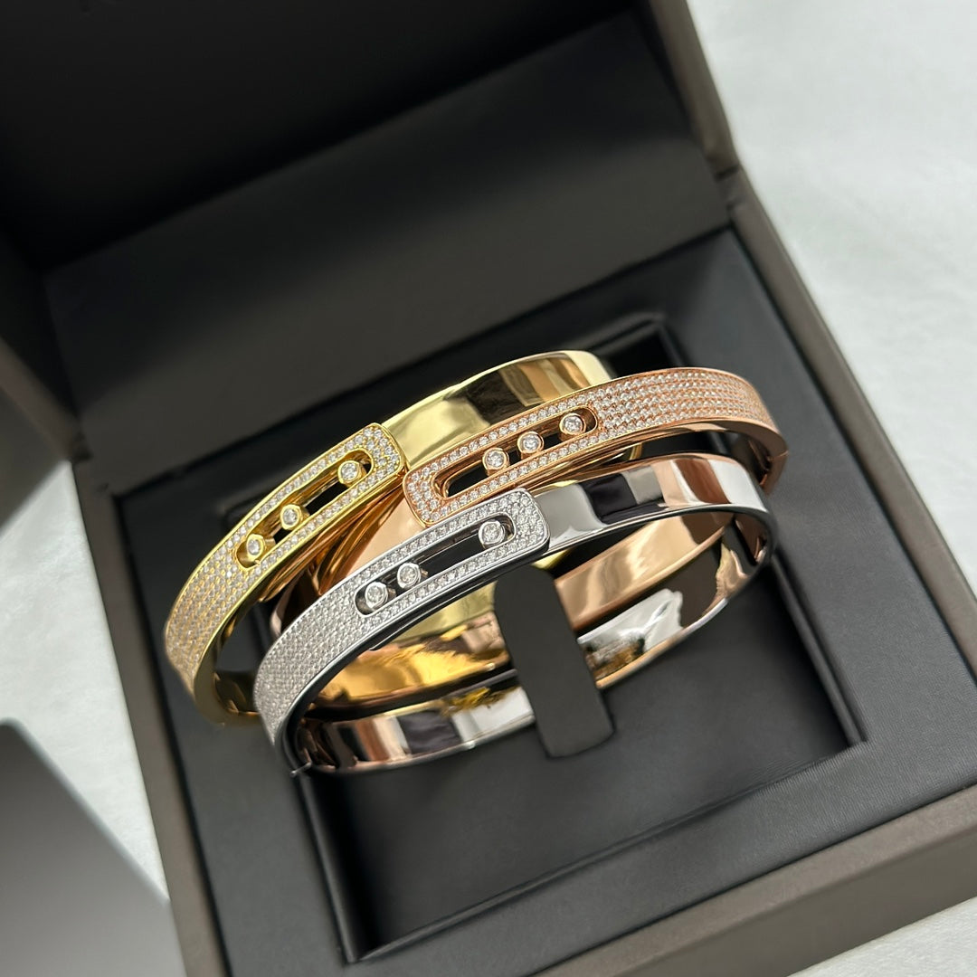 [LUXE]Move Noa Rose Gold Pavé Diamond Bangle Bracelet