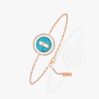 [LUXE]LUCKY MOVE TURQUOISE PINK GOLD DIAMOND BRACELET