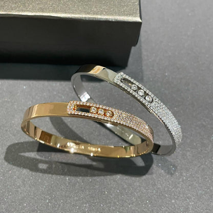 [LUXE]Move Noa Rose Gold Pavé Diamond Bangle Bracelet