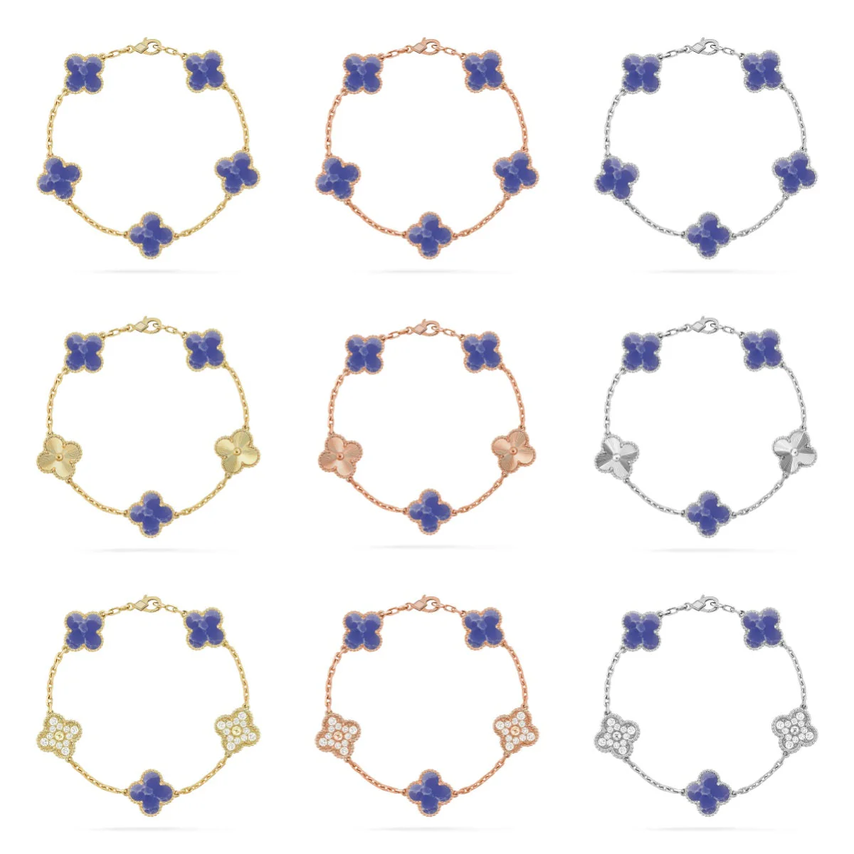 [LUXE]CLOVER 5 MOTIF BLUE VEINS BRACELET COLLECTION