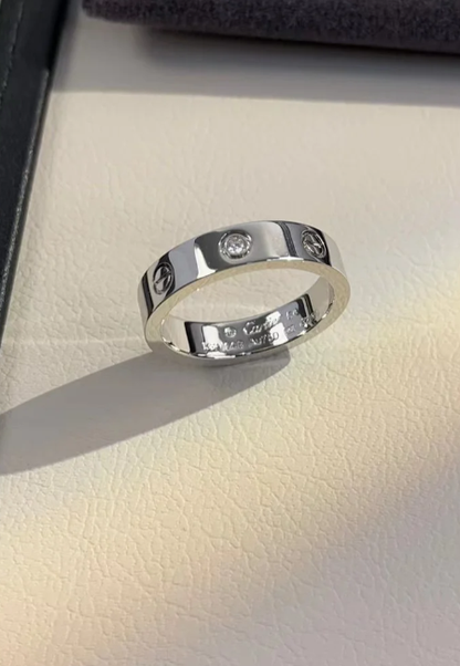 [LUXE]LOVE RING 4MM 1 DIAMOND SILVER
