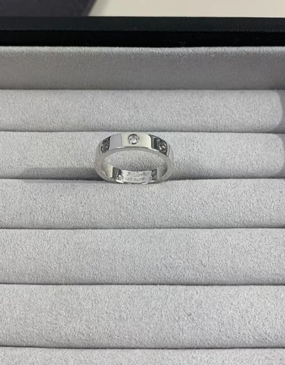 [LUXE]LOVE RING 4MM 1 DIAMOND SILVER