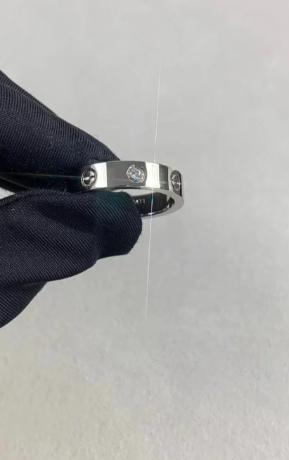 [LUXE]LOVE RING 4MM 1 DIAMOND SILVER