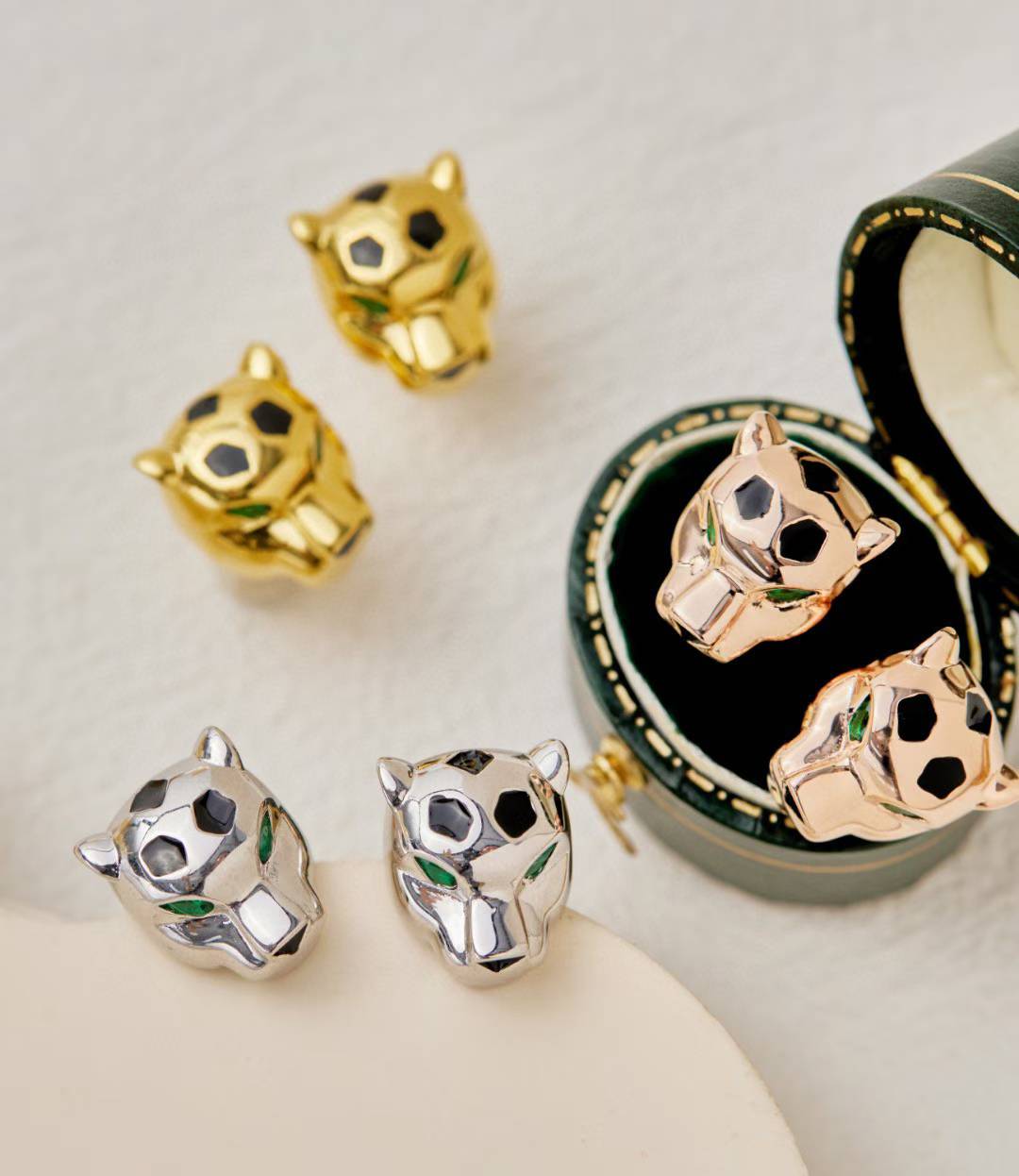 [LUXE]CHRRTAH-PRINT STUD EARRINGS, THREE COLORS