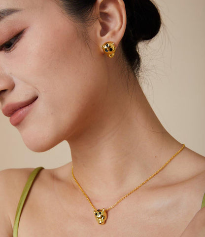 [LUXE]CHRRTAH-PRINT STUD EARRINGS, THREE COLORS