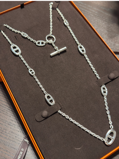 [LUXE]Classic Silver Sweater Chain