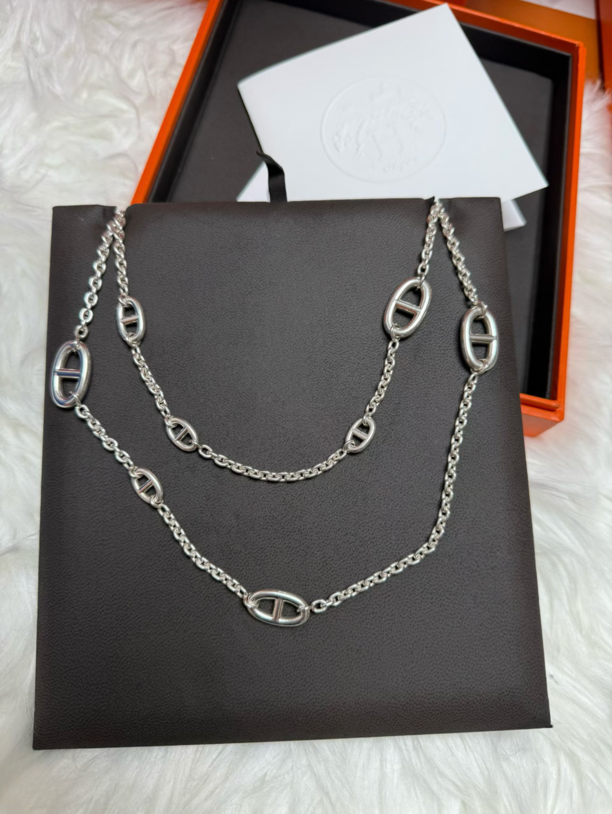 [LUXE]Classic Silver Sweater Chain