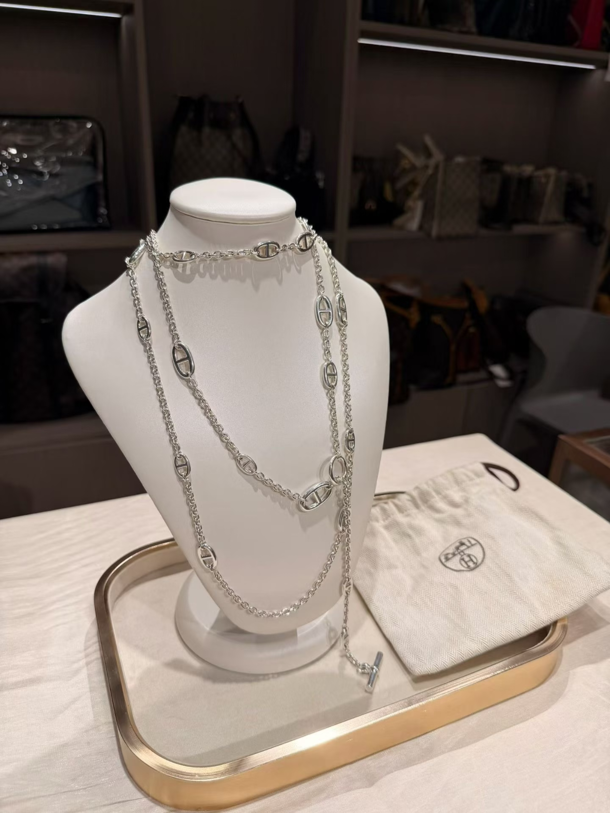 [LUXE]Classic Silver Sweater Chain
