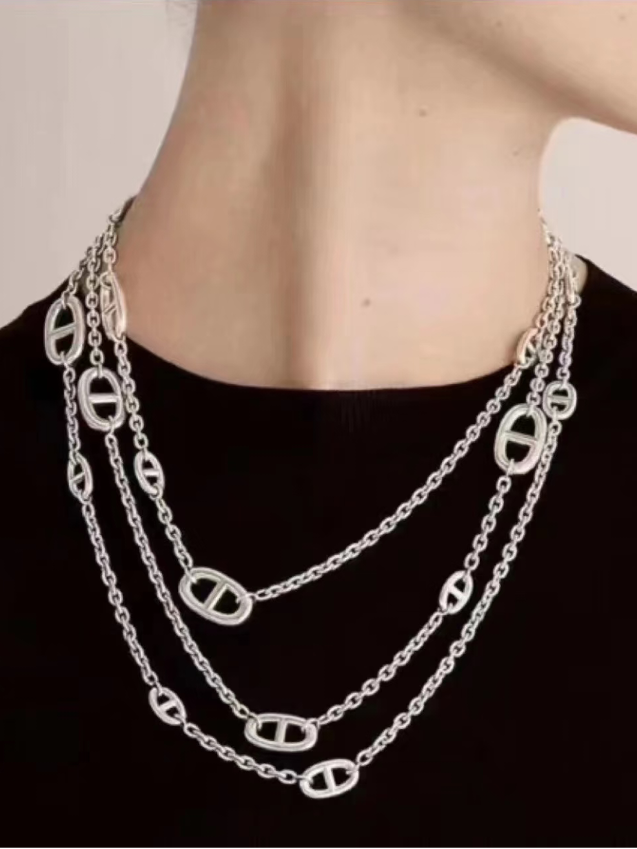 [LUXE]Classic Silver Sweater Chain