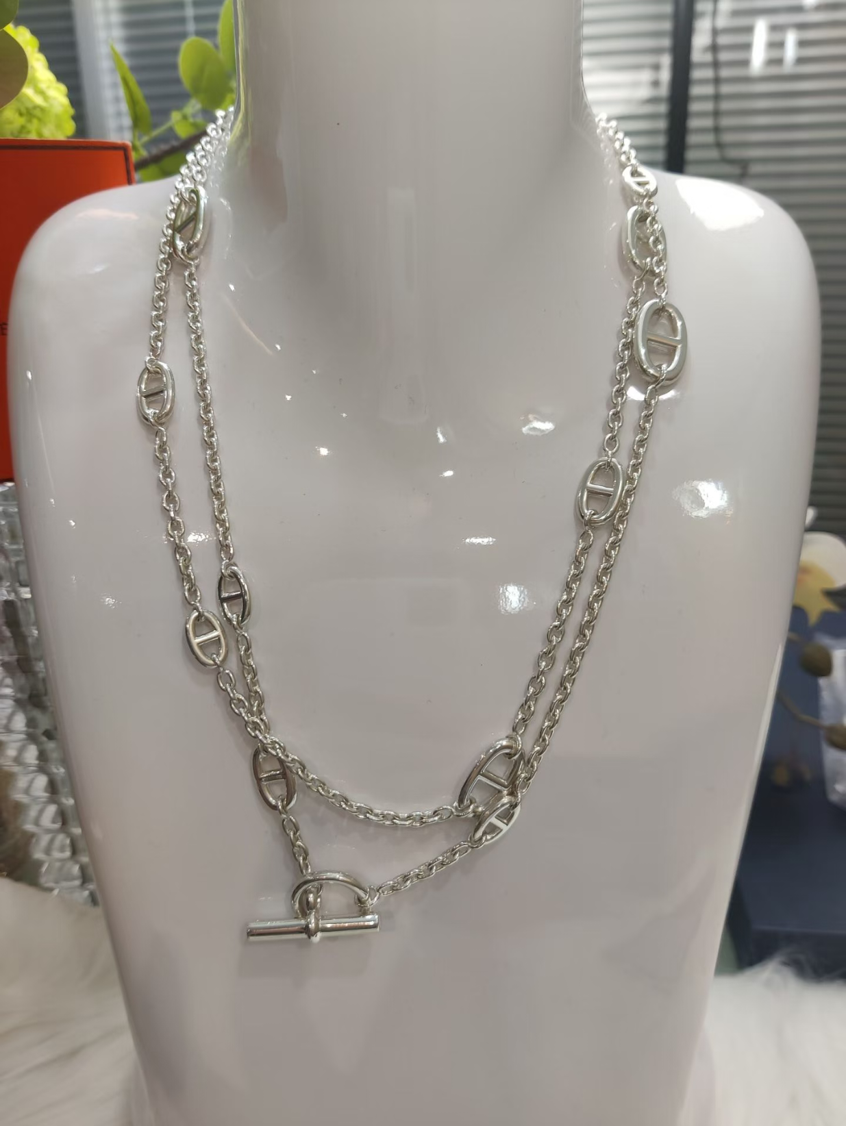 [LUXE]Classic Silver Sweater Chain