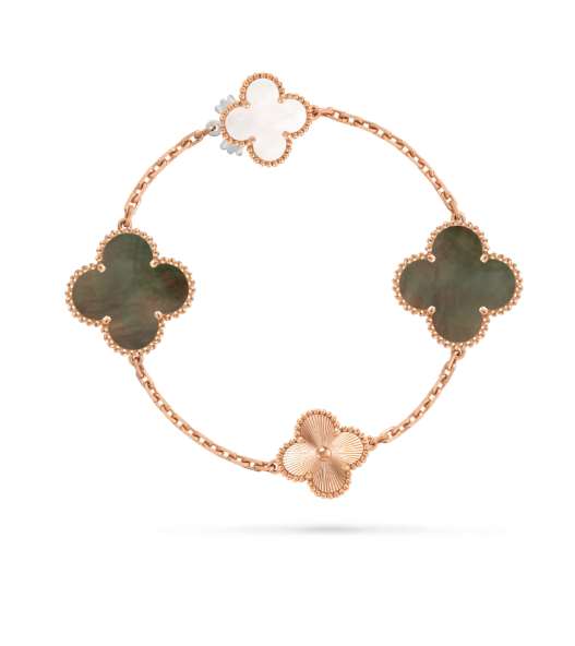 [LUXE]DETACHABLE CLOVER 15(11+4) FLOWER SILVER NECKLACE SET