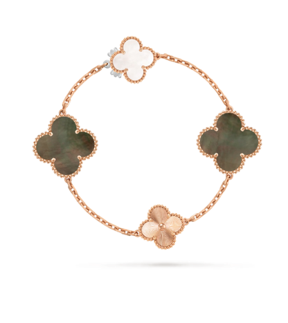 [LUXE]DETACHABLE CLOVER 15(11+4) FLOWER SILVER NECKLACE SET