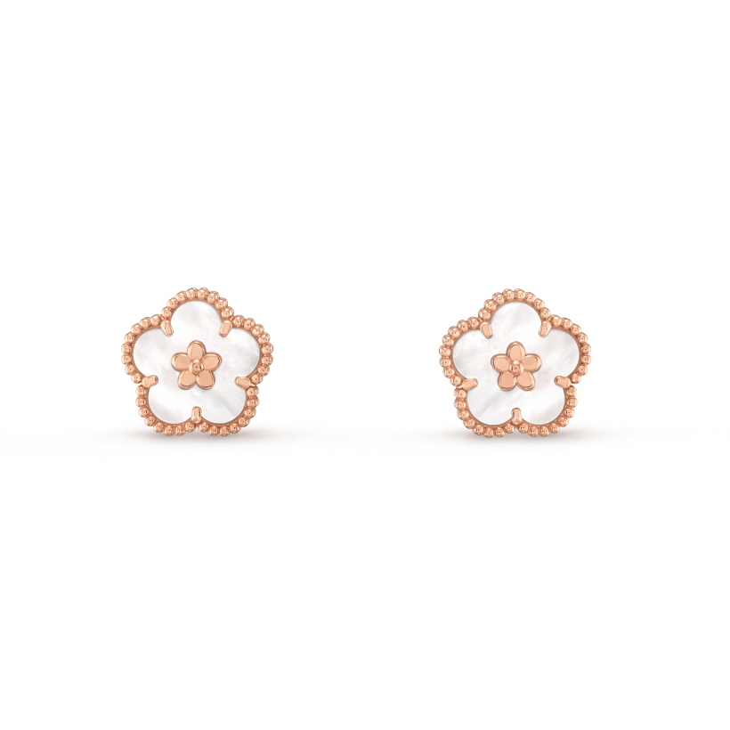 [LUXE]LUCKY PINK GOLD WHITE MOP EARRINGS