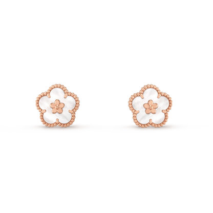 [LUXE]LUCKY PINK GOLD WHITE MOP EARRINGS