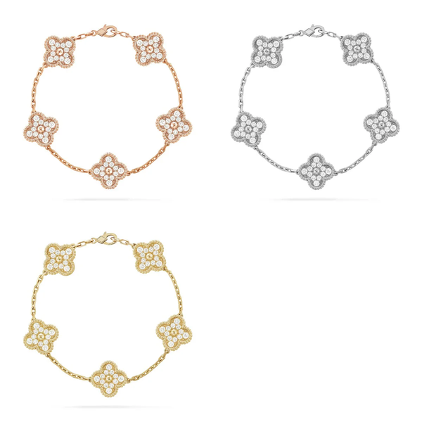 [Star  Jewelry] CLOVER 5 MOTIF FULL DIAMOND BRACELET COLLECTION
