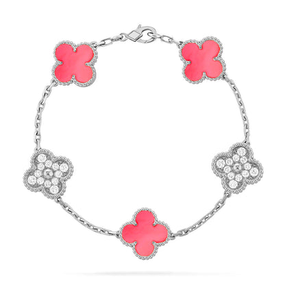 [LUXE] CLOVER 5 MOTIFS  PINK MOP BRACELET COLLECTION