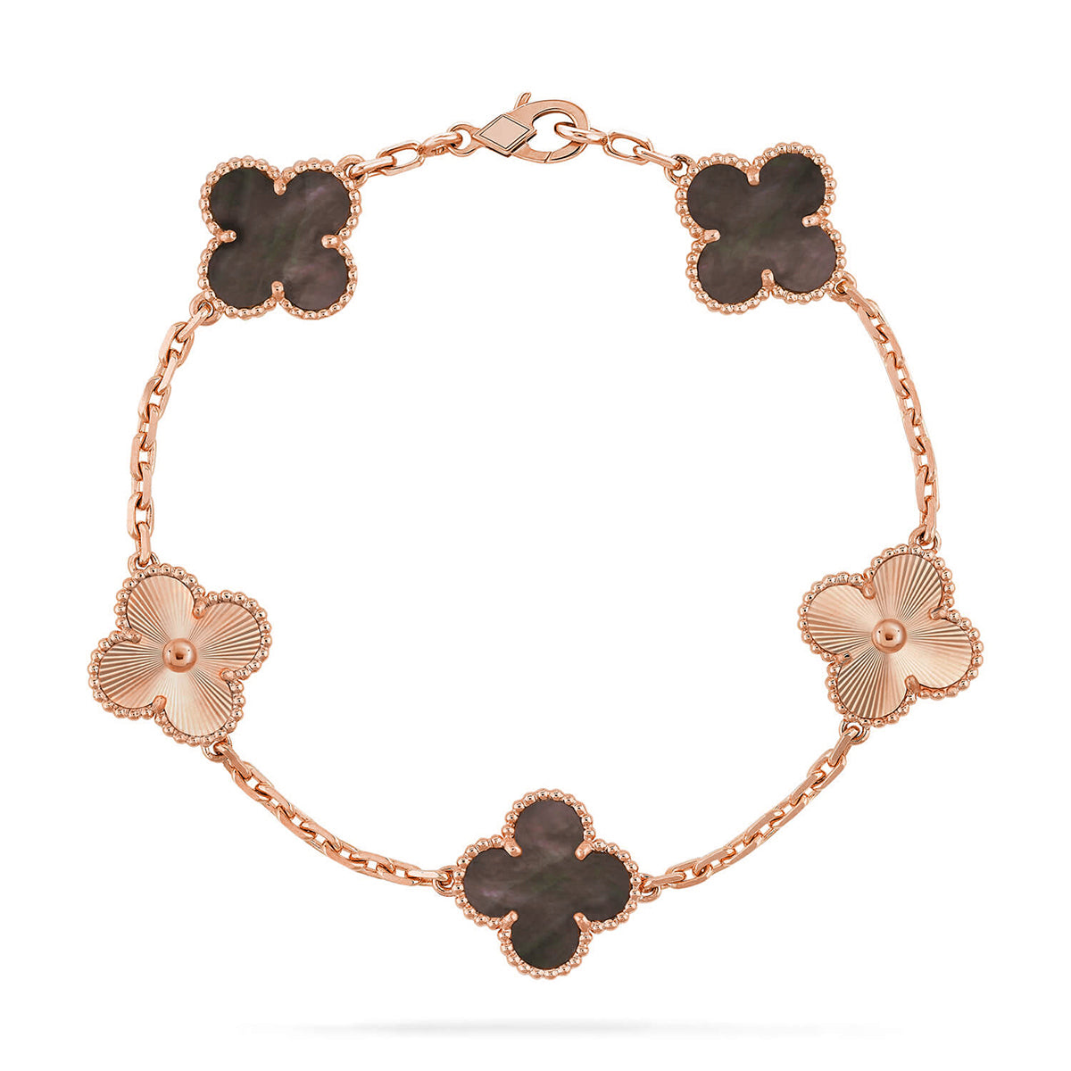 [LUXE] CLOVER 5 MOTIF GRAY MOP BRACELET COLLECTION