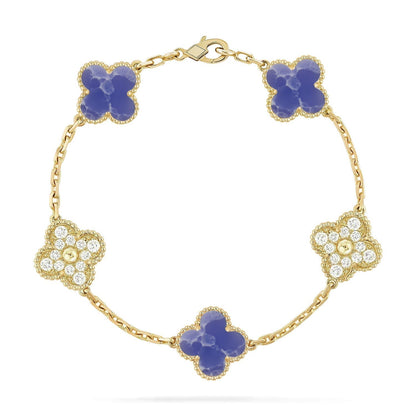 [LUXE]CLOVER 5 MOTIF BLUE VEINS BRACELET COLLECTION