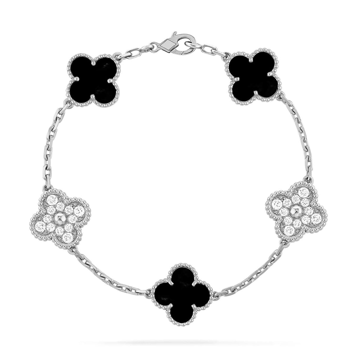 [LUXE] CLOVER 5 MOTIF ONYXS BRACELET COLLECTION