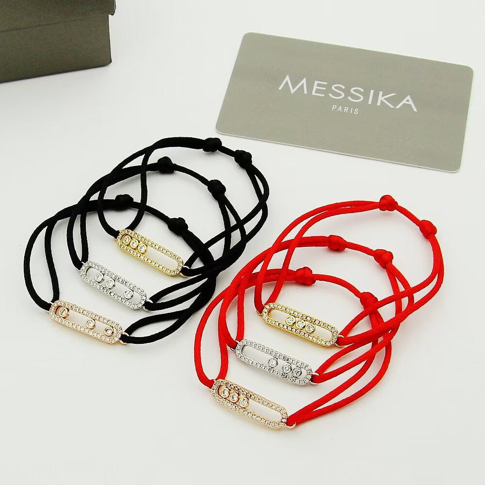 [LUXE]MK Care(s) pink cord pavé bracelet