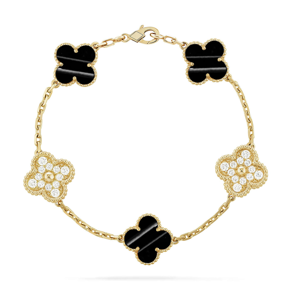 [LUXE] CLOVER 5 MOTIF PULSAR STONE BRACELET COLLECTION