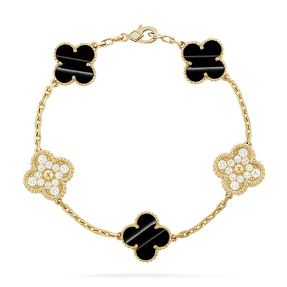 [LUXE] CLOVER 5 MOTIF PULSAR STONE BRACELET COLLECTION