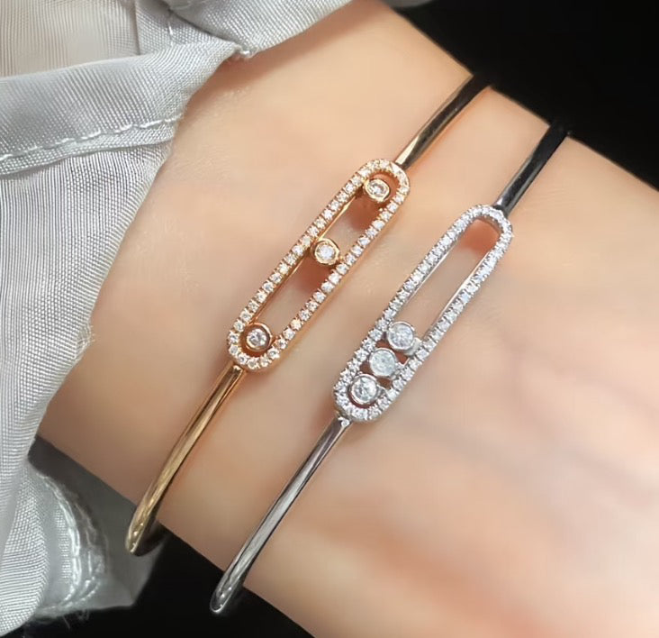 [LUXE]Move Pavé Diamond Bangle Bracelet M