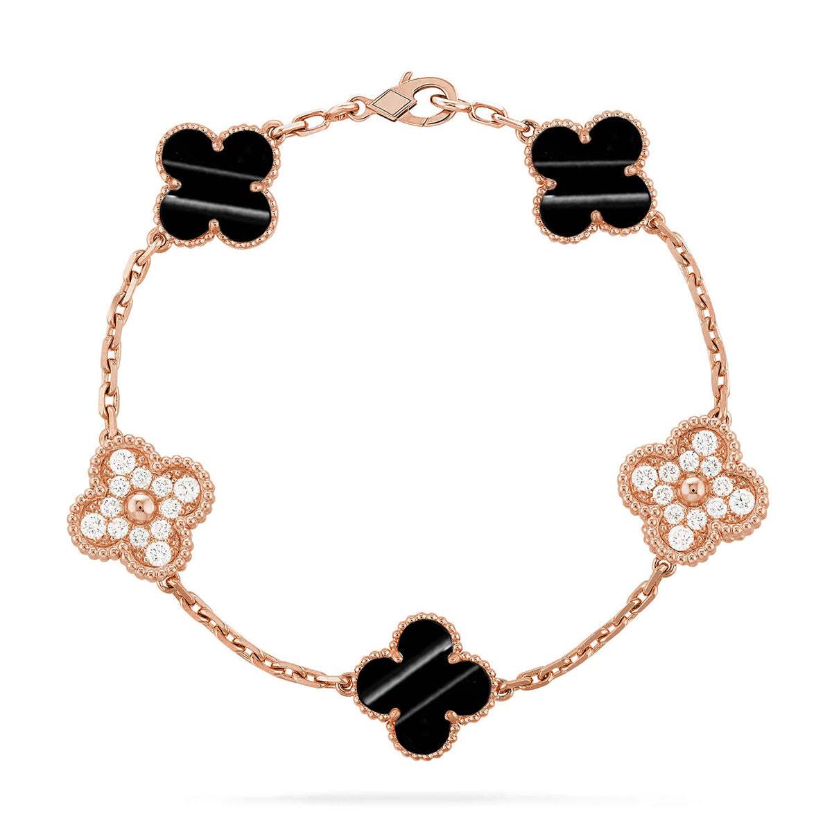 [LUXE] CLOVER 5 MOTIF PULSAR STONE BRACELET COLLECTION