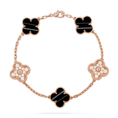 [LUXE] CLOVER 5 MOTIF PULSAR STONE BRACELET COLLECTION