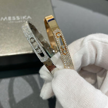 [LUXE]Move Noa Rose Gold Pavé Diamond Bangle Bracelet