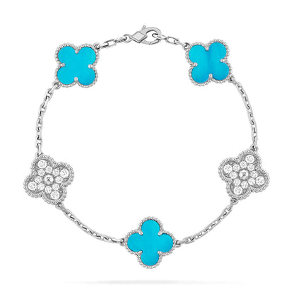 [LUXE] CLOVER 5 MOTIF TURQUOISE BRACELET COLLECTION
