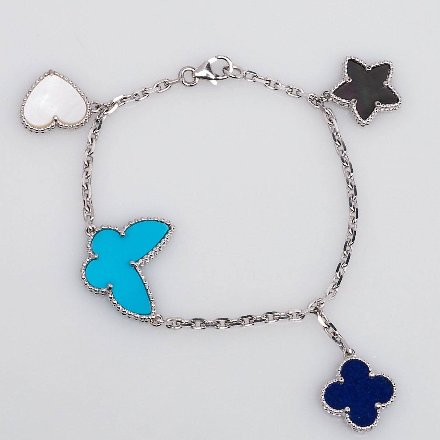 [LUXE]LUCKY SPRING SILVER BRACELET 4 MOTIF