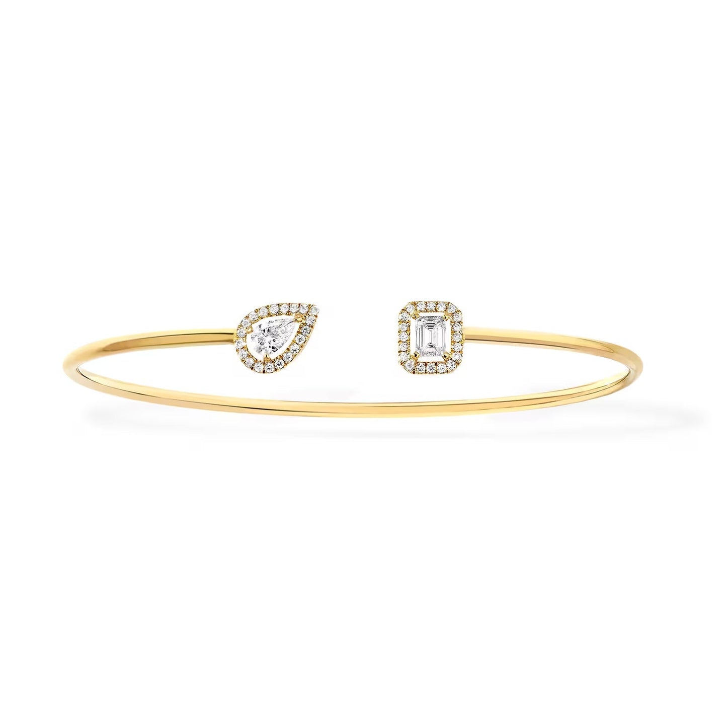 [LUXE]JONC FLEX MY TWIN TOI & MOI SILVER DIAMOND BRACELET