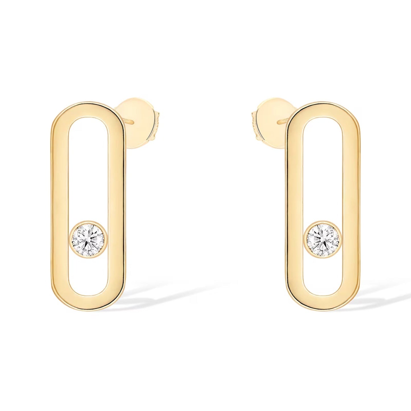 [LUXE]MOVE UNO SMALL 1 DIAMOND EARRINGS