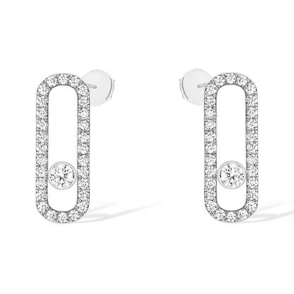 [LUXE]MOVE UNO STUD DIAMOND PAVED EARRINGS