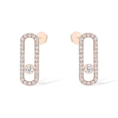 [LUXE]MOVE UNO STUD DIAMOND PAVED EARRINGS