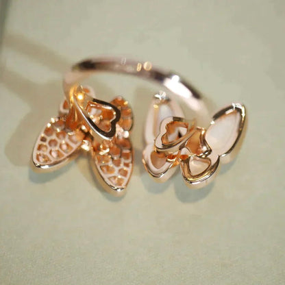 [LUXE]TWIN BUTTERFLY DIAMOND MOP RING