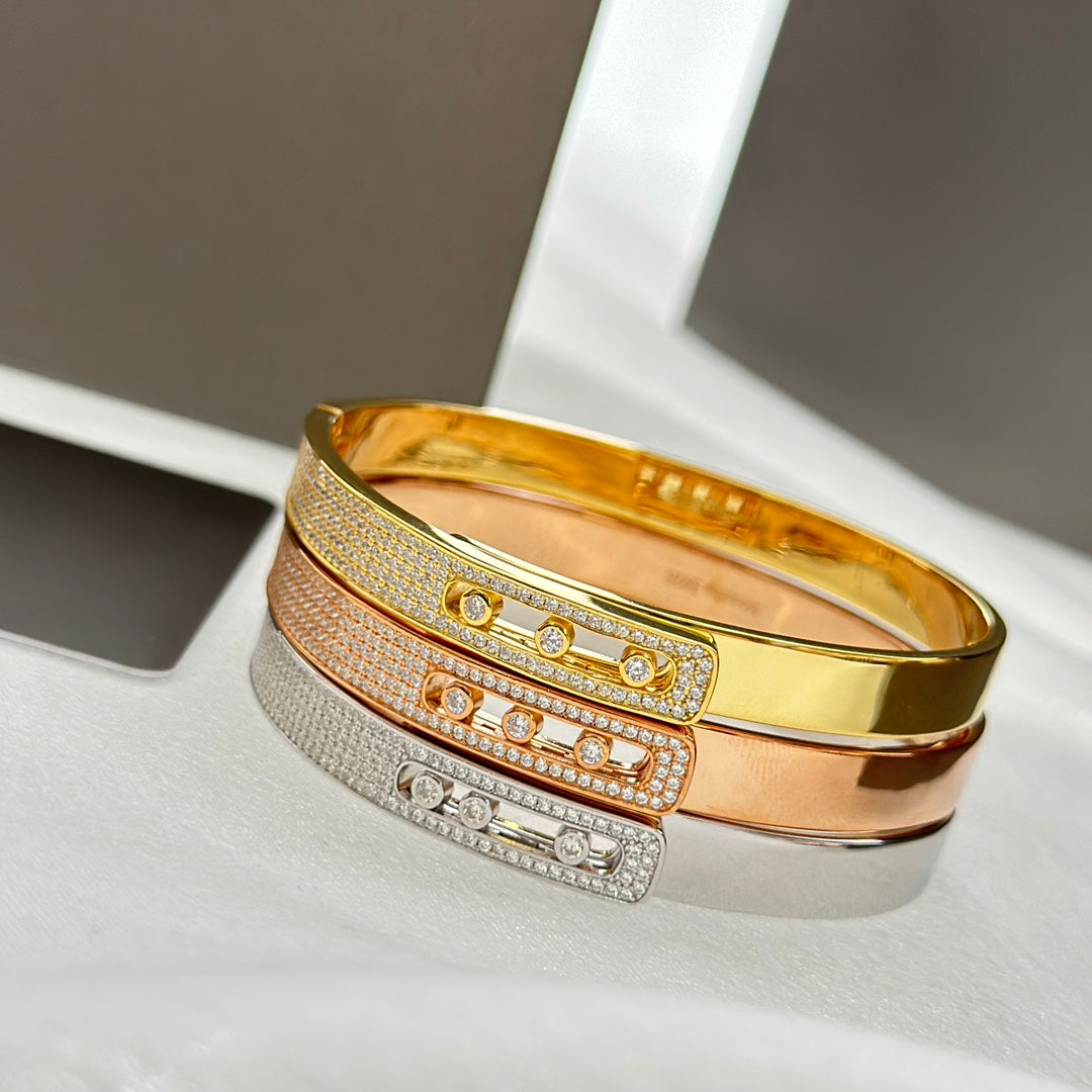 [LUXE]Move Noa Rose Gold Pavé Diamond Bangle Bracelet