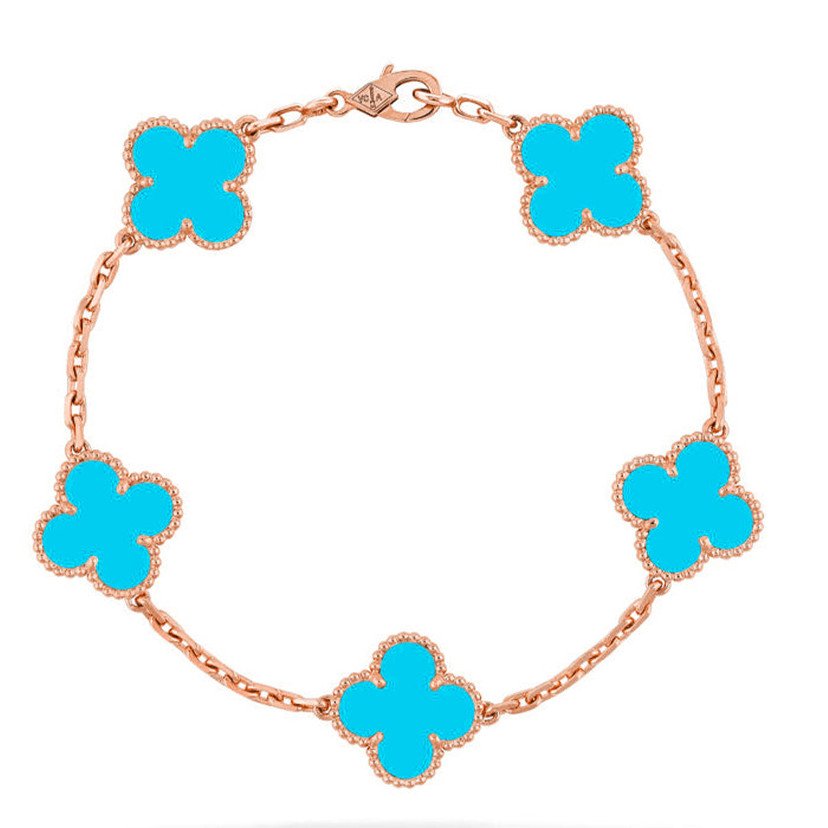 [LUXE] CLOVER 5 MOTIF TURQUOISE BRACELET COLLECTION