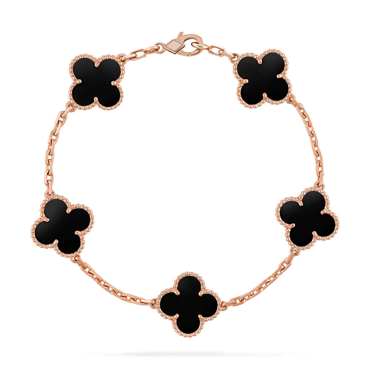 [LUXE] CLOVER 5 MOTIF ONYXS BRACELET COLLECTION