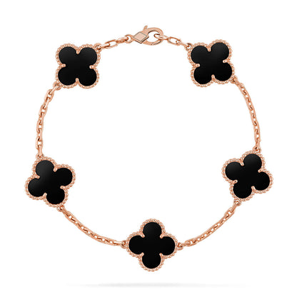 [LUXE] CLOVER 5 MOTIF ONYXS BRACELET COLLECTION