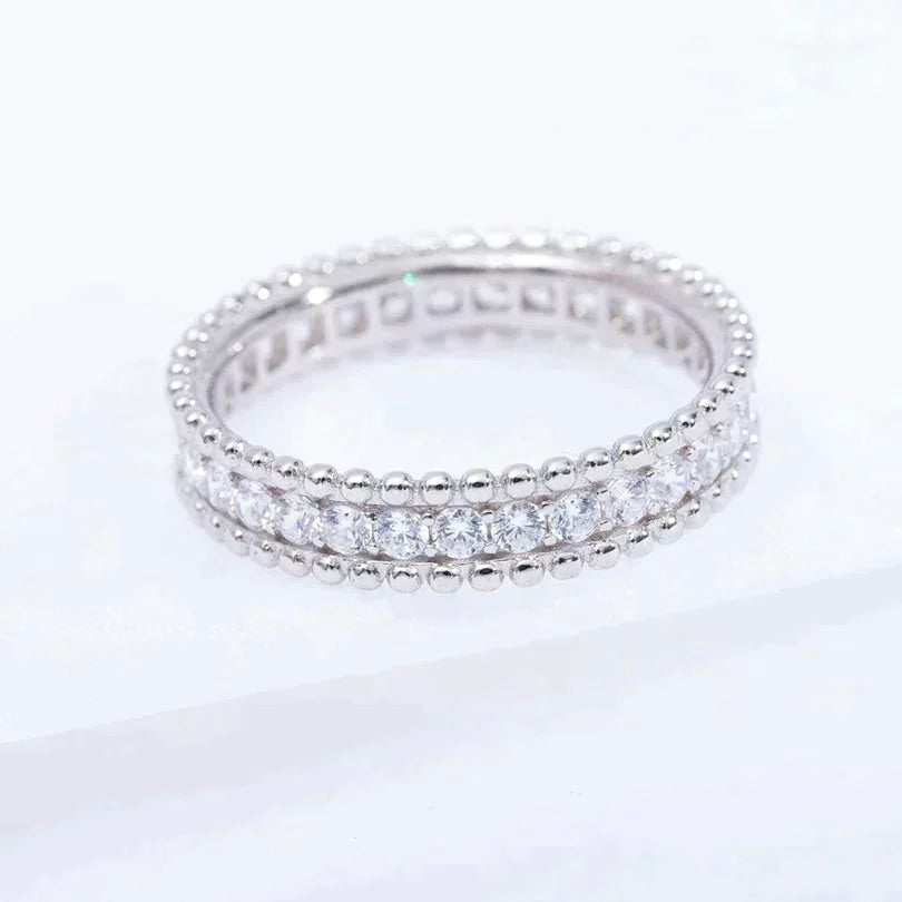 [LUXE]PERLEE DIAMOND SILVER RING