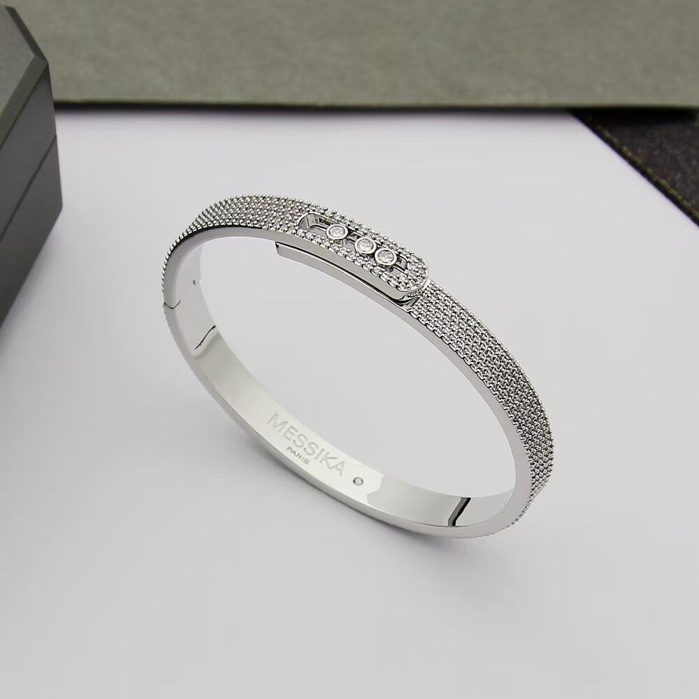 [LUXE]Move Noa Full Pavé Diamond Bangle Bracelet