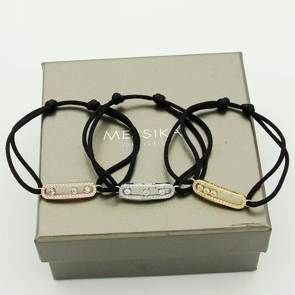 [LUXE]MK Care(s) pink cord pavé bracelet