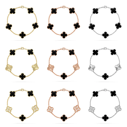 [LUXE] CLOVER 5 MOTIF ONYXS BRACELET COLLECTION