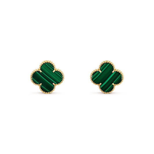[LUXE]CLOVER MINI 9.5MM MALACHITE  EARRINGS