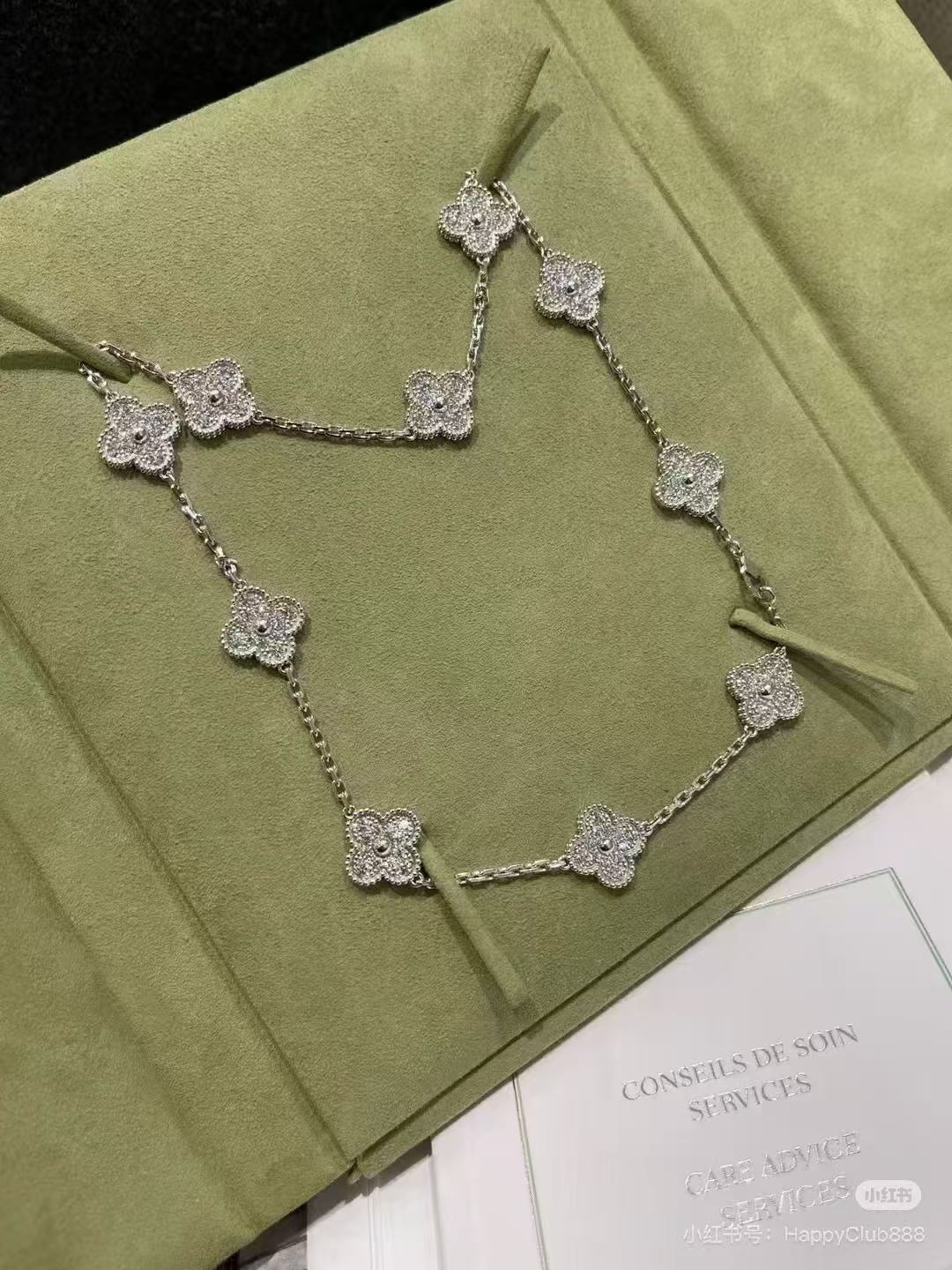 [LUXE]CLOVER 10 MOTIFS  FULL DIAMOND NECKLACE