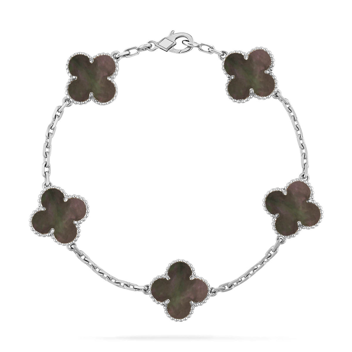 [LUXE] CLOVER 5 MOTIF GRAY MOP BRACELET COLLECTION