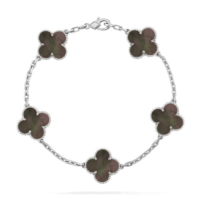 [LUXE] CLOVER 5 MOTIF GRAY MOP BRACELET COLLECTION